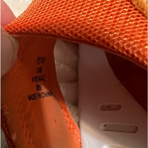 Lands’ End Comfort Slide Sandals Orange Brown Suede Leather Womens Size 10B - Picture 7 of 9